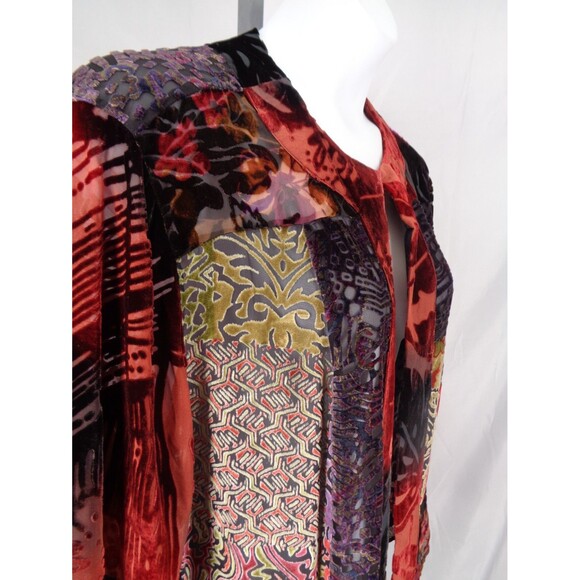 Laura Ashley Woman Velvet Burnout Top Plus Size 2X Silk Rayon Blend Whimsigoth - Picture 7 of 16